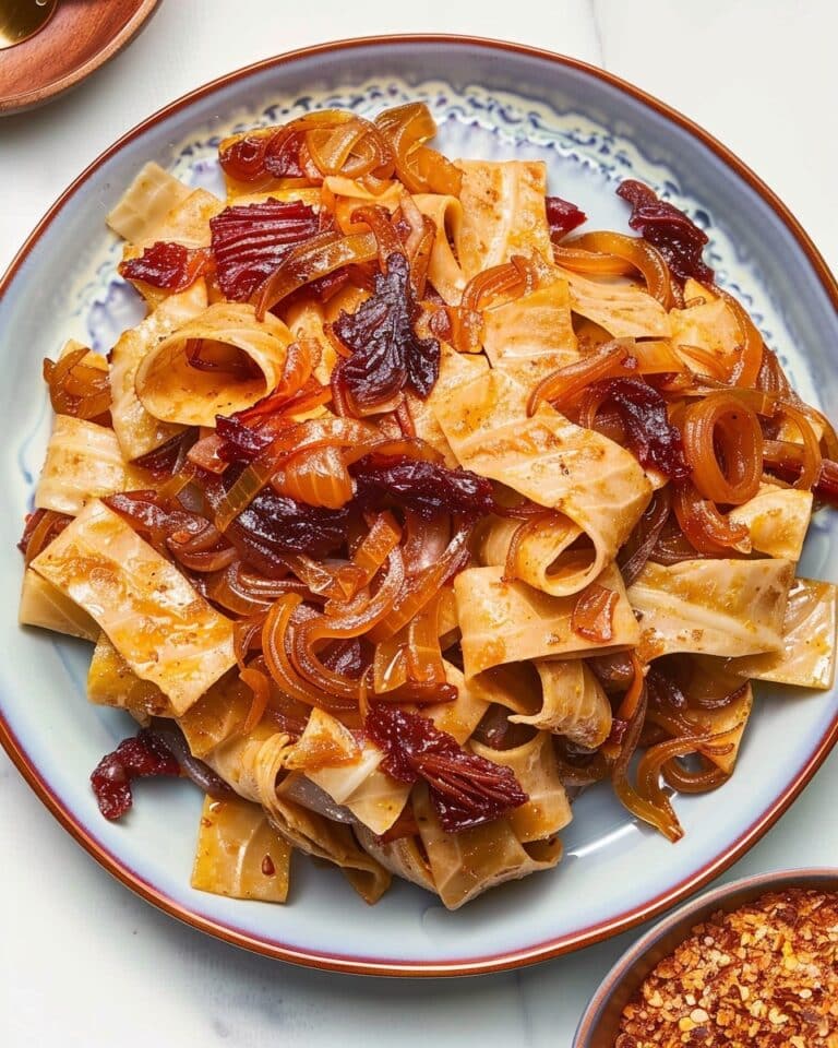 Hungarian Cabbage Noodles with Caramelized Cabbage and Onions (Káposztás Tészta)