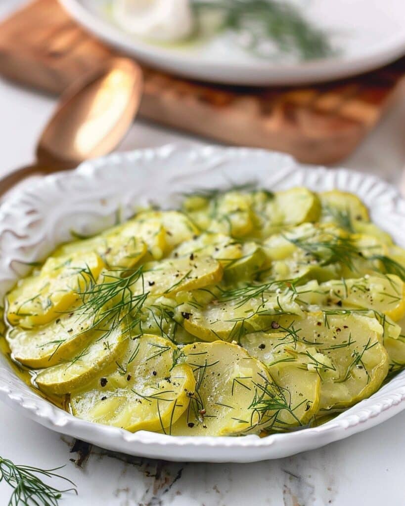 Hungarian-Style Summer Squash with Dill (Kapros Tökfőzelék)