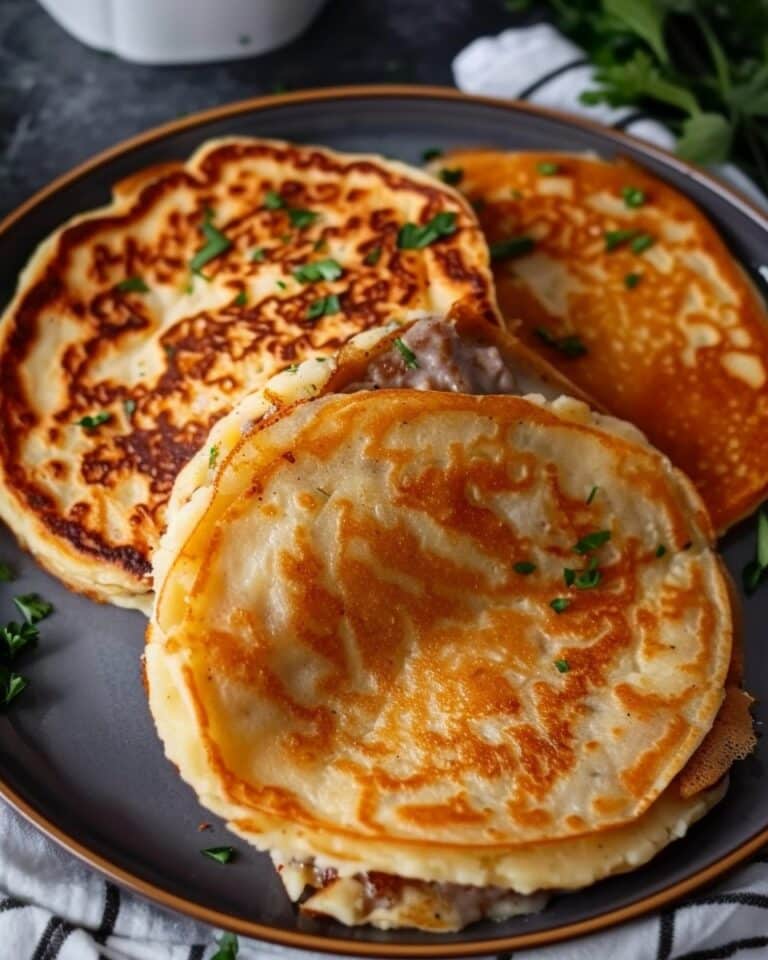 Mashed Potato Pancakes with Meat Filling