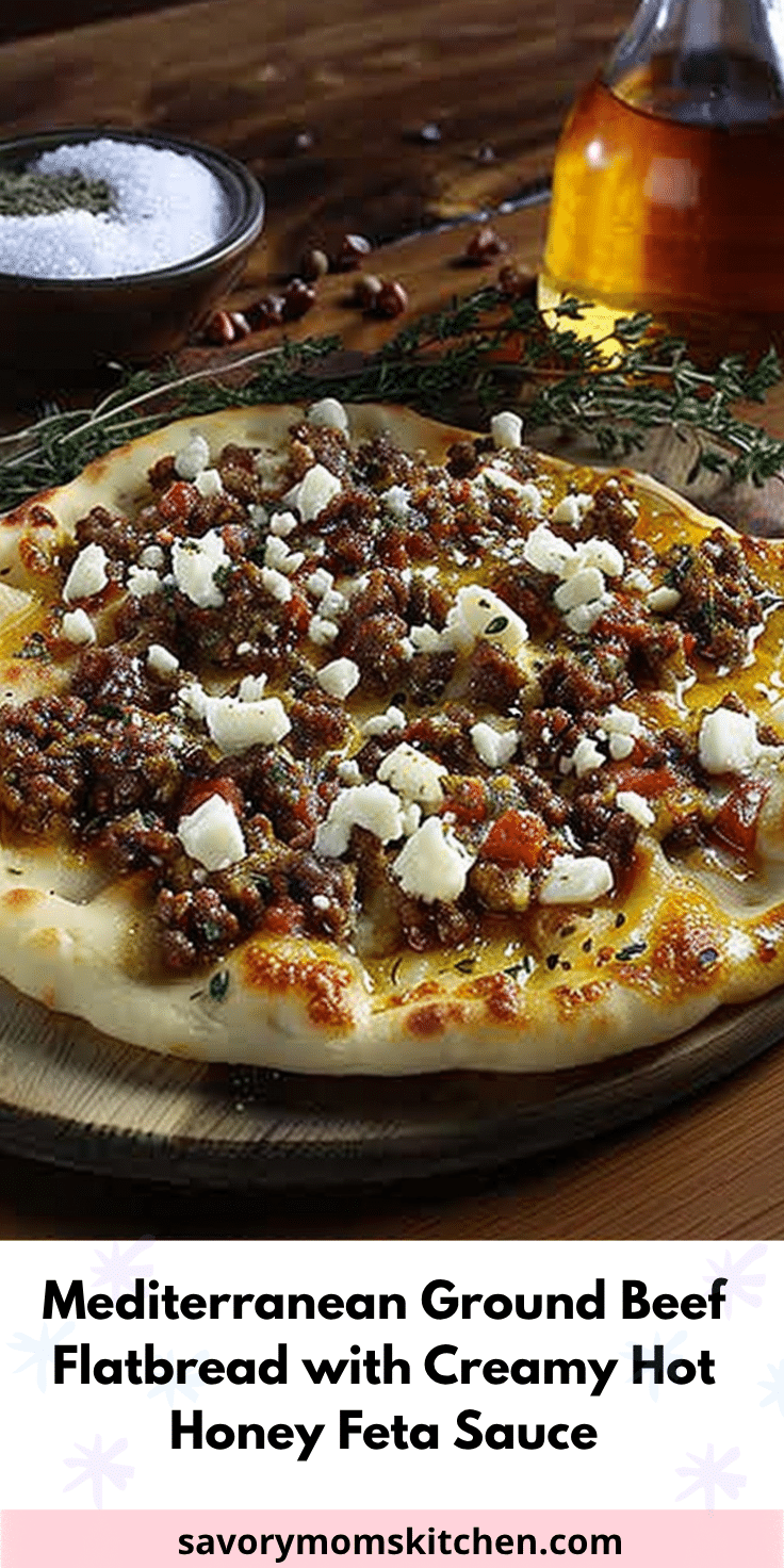 Arepa Definitely Mediterranean Ground Beef Flatbread with Creamy Hot Honey Feta Sauce ...