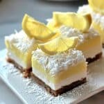 No Bake Lemon Coconut Cheesecake Bars