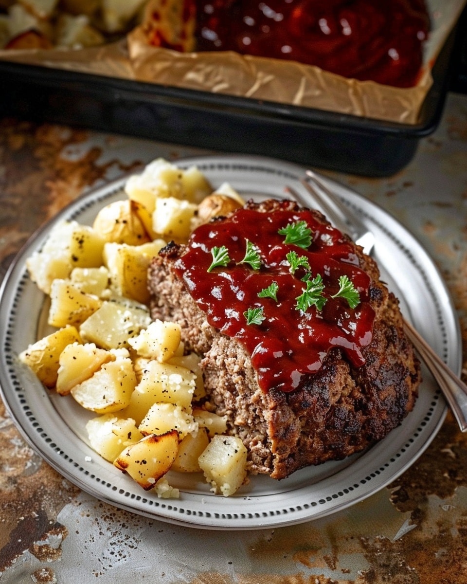 Oven Baked Meatloaf and Potatoes