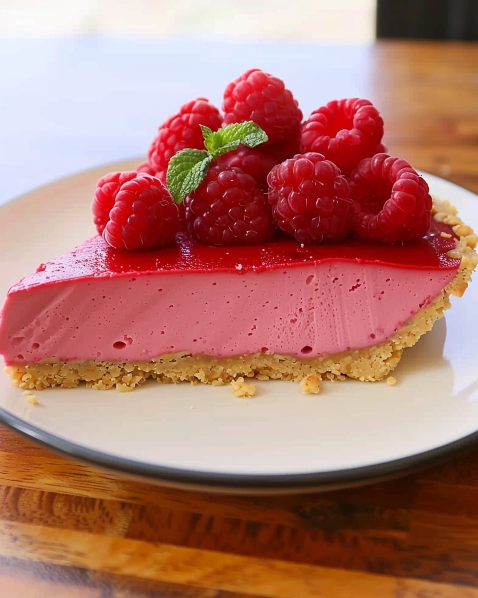 Raspberry Pistachio No-Bake Cheesecake