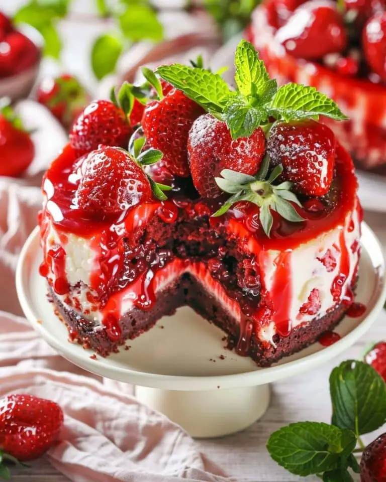Red Velvet Strawberry Cheesecake