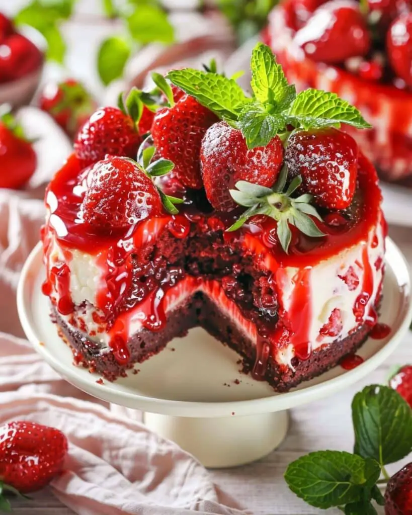 Red Velvet Strawberry Cheesecake