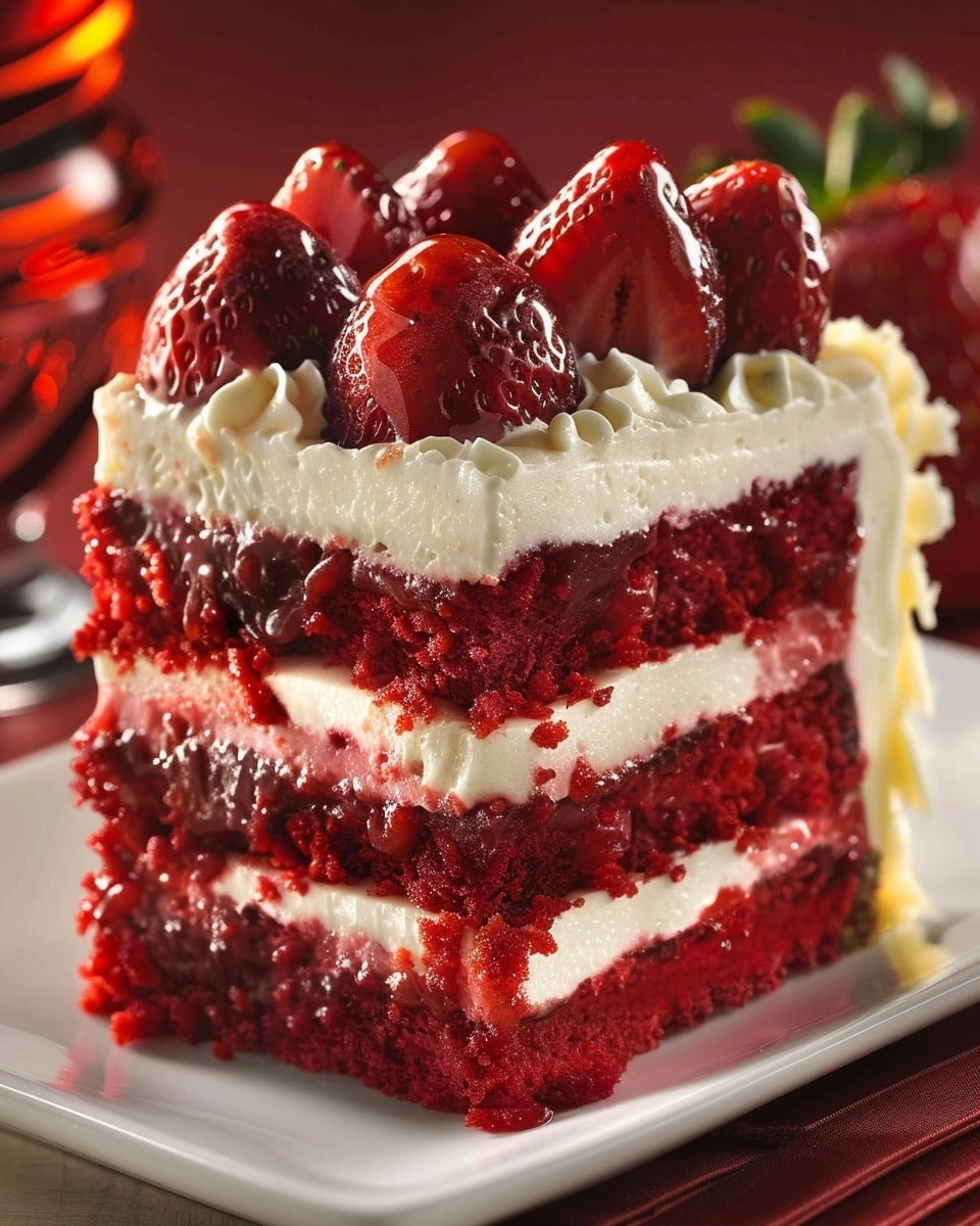 Red Velvet Strawberry Cheesecake
