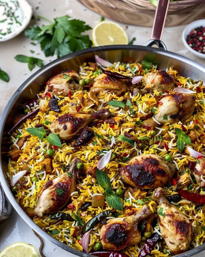 Saffron Scented Chicken Pilaf