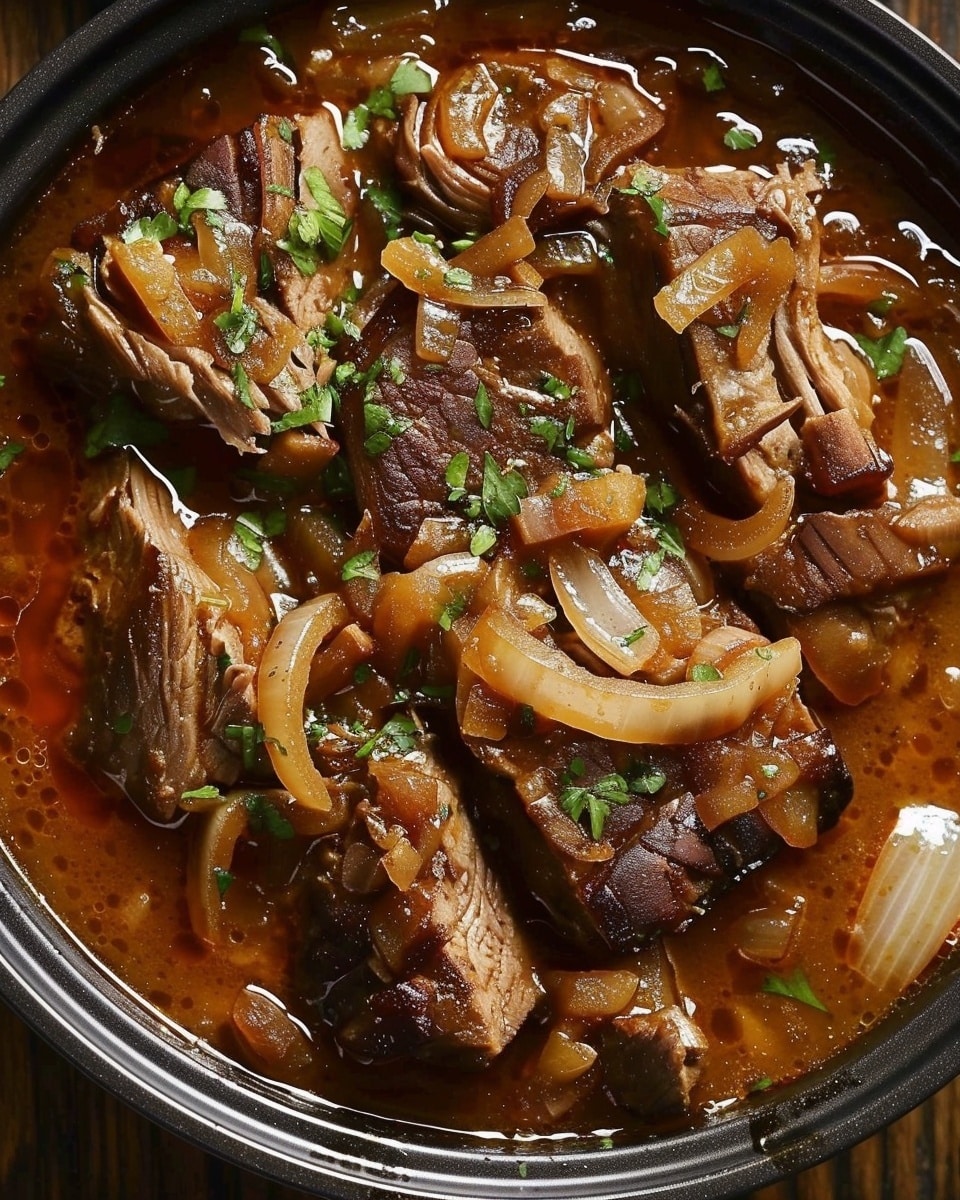 Slow Cooker 4-Ingredient Onion Soup Pot Roast
