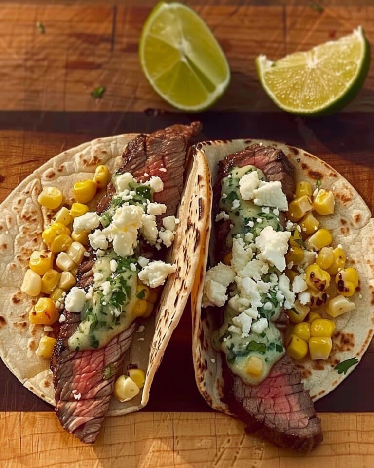 Smoky Elote Steak Tacos with Creamy Street Corn Magic
