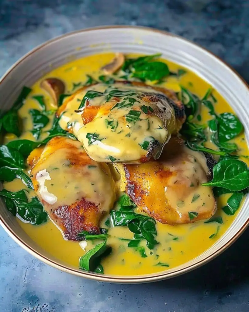 Smothered Chicken With Creamed Spinach
