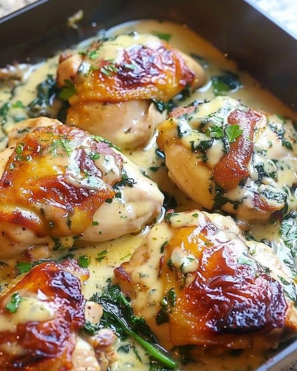 Smothered Chicken With Creamed Spinach