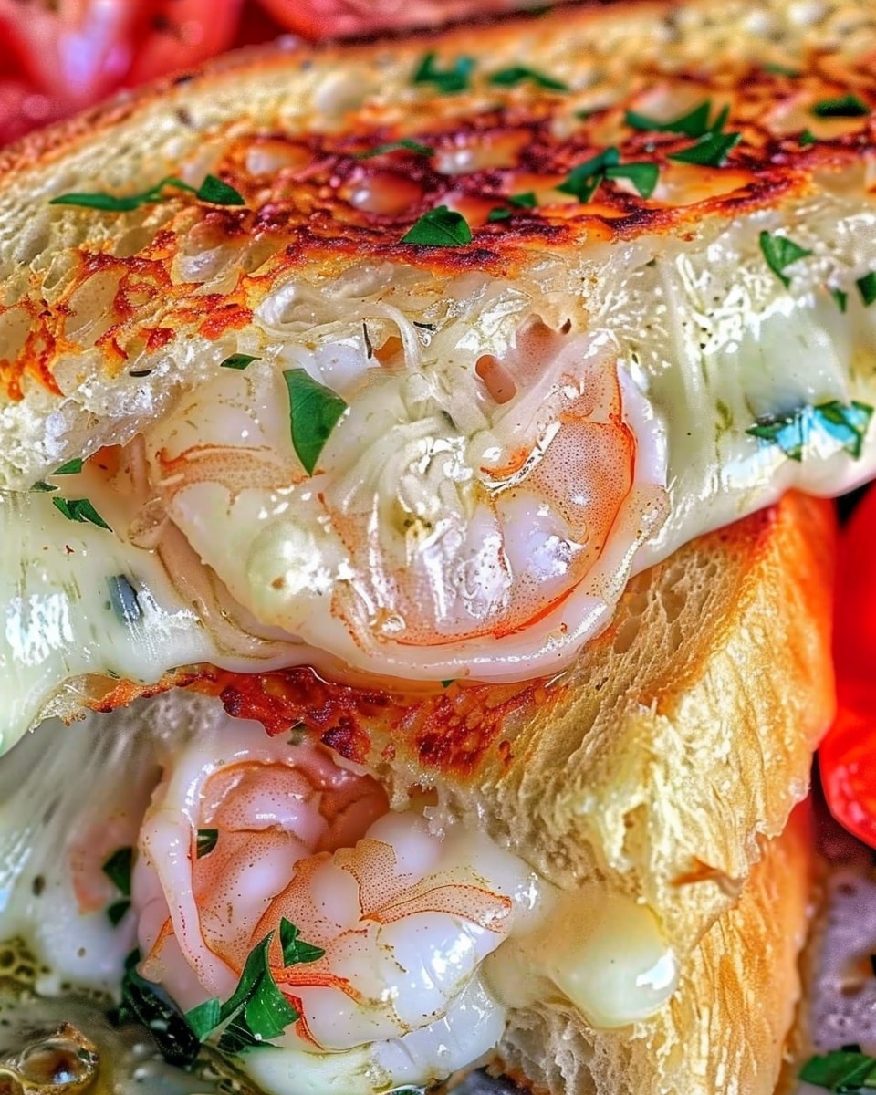 The Ultimate Garlic Butter Shrimp Grilled Cheese
