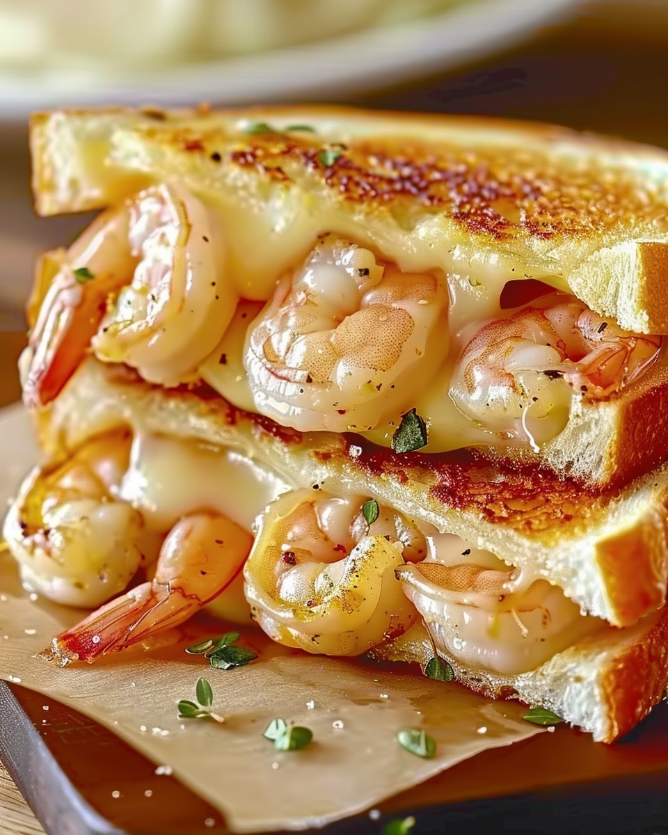 The Ultimate Garlic Butter Shrimp Grilled Cheese