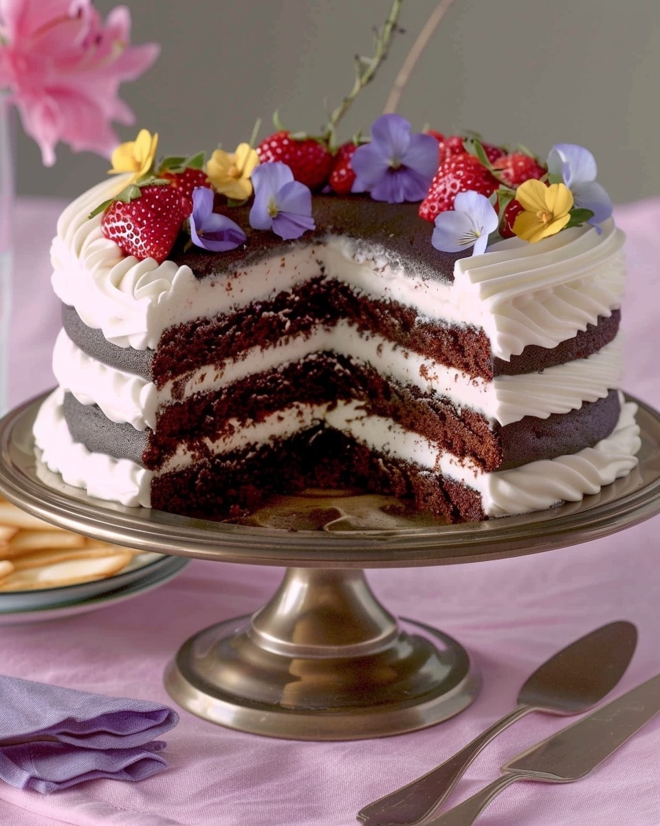 Summer Chocolate Cake with Coconut Whipped Frosting
