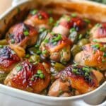 Traditional Filipino Soy-Vinegar Braised Chicken with Garlic and Bay Leaves