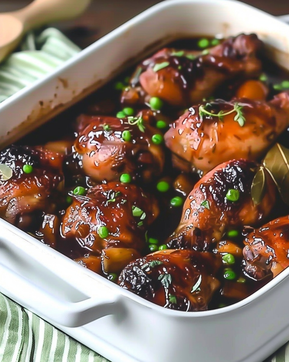 Traditional Filipino Soy-Vinegar Braised Chicken with Garlic and Bay Leaves
