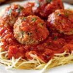 Authentic Italian Veal Meatballs in Rich Tomato Sauce
