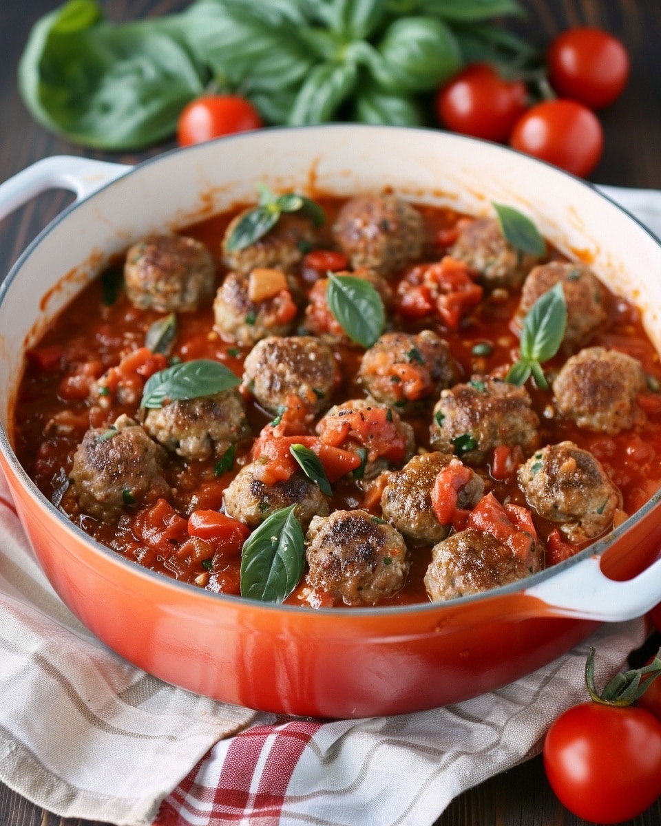 Authentic Italian Veal Meatballs in Rich Tomato Sauce