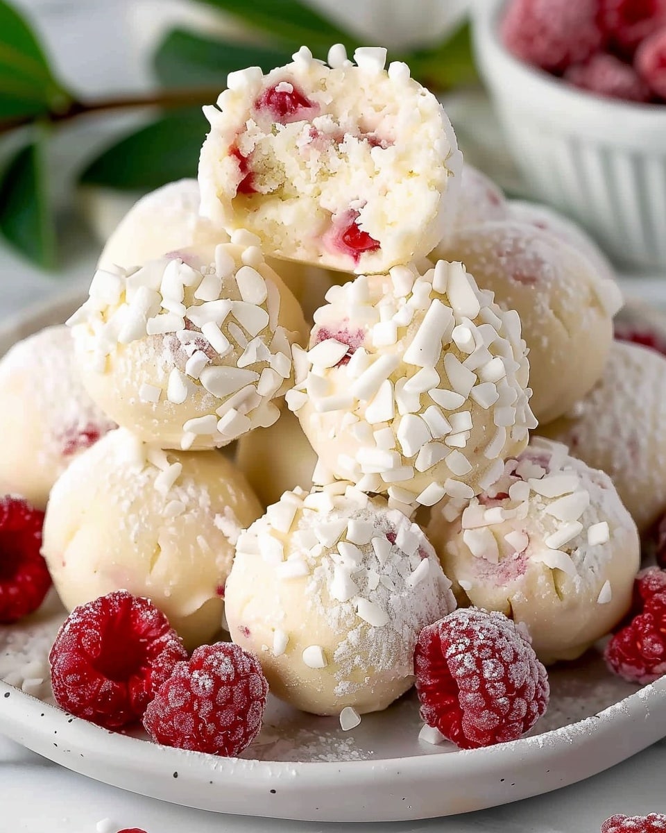 White Chocolate Raspberry Cheesecake Balls