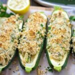 White Lasagna Zucchini Boats