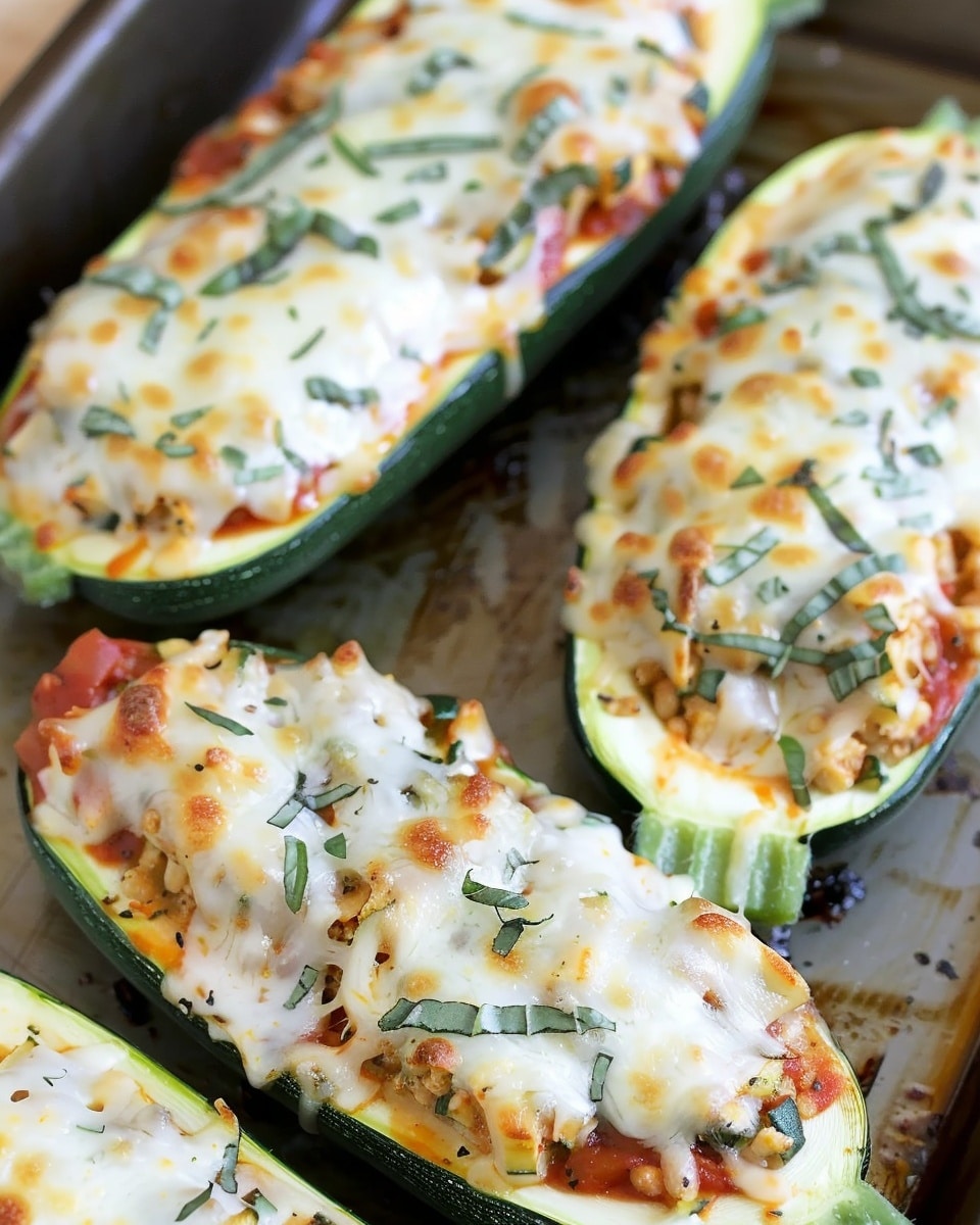 White Lasagna Zucchini Boats