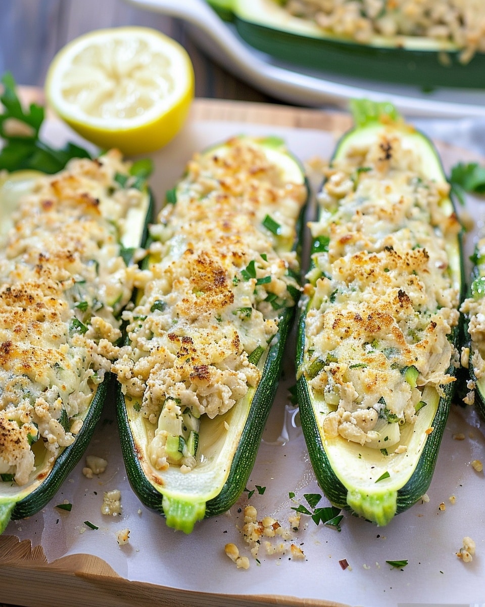 White Lasagna Zucchini Boats
