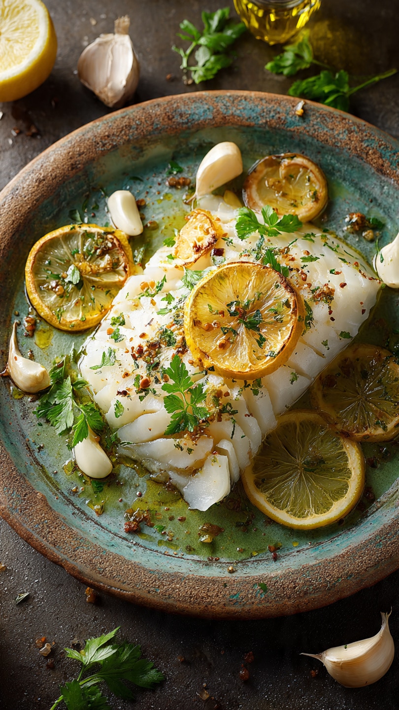 Baked Cod with Lemon and Garlic