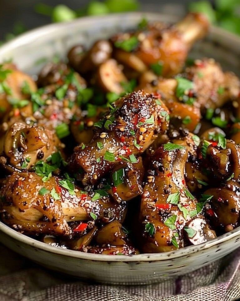 Black Pepper Chicken with Mushrooms