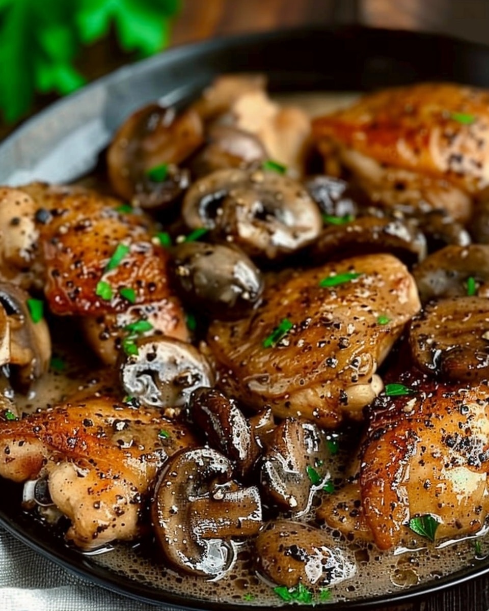 Black Pepper Chicken with Mushrooms