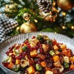 Cranberry-Glazed Roasted Butternut Squash, Brussels Sprouts & Sweet Potato Salad