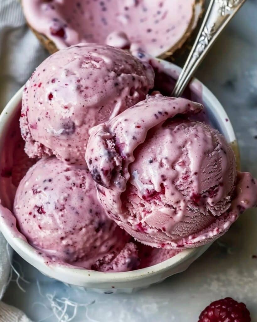 Creamy Berry Coconut Ice Cream