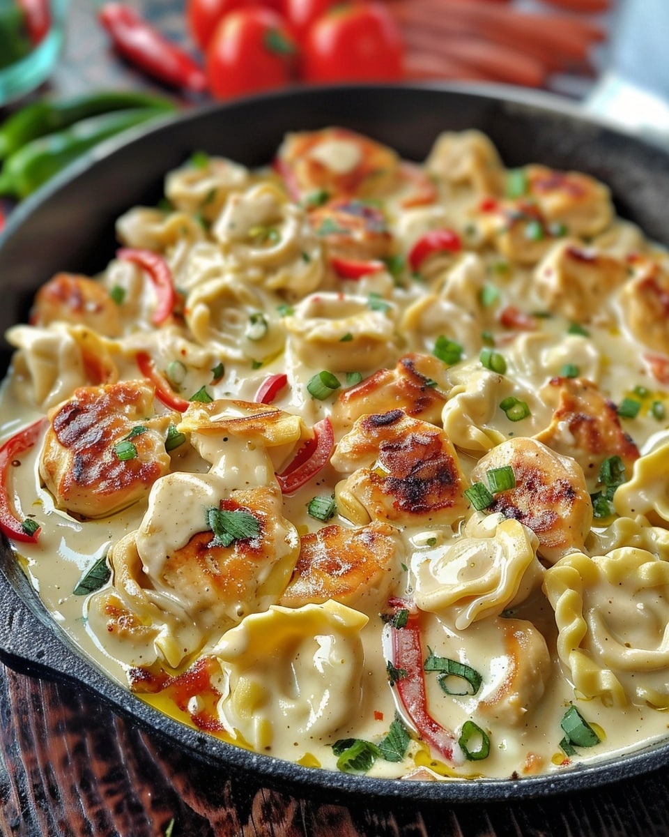 Creamy Velveeta Chicken Tortellini