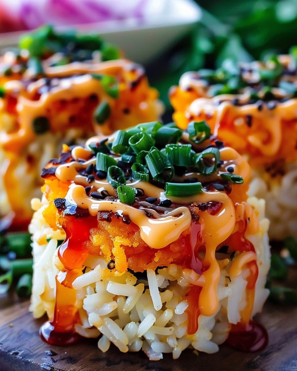 Crispy Sweet Potato & Rice Stacks with Sriracha Honey Mayo
