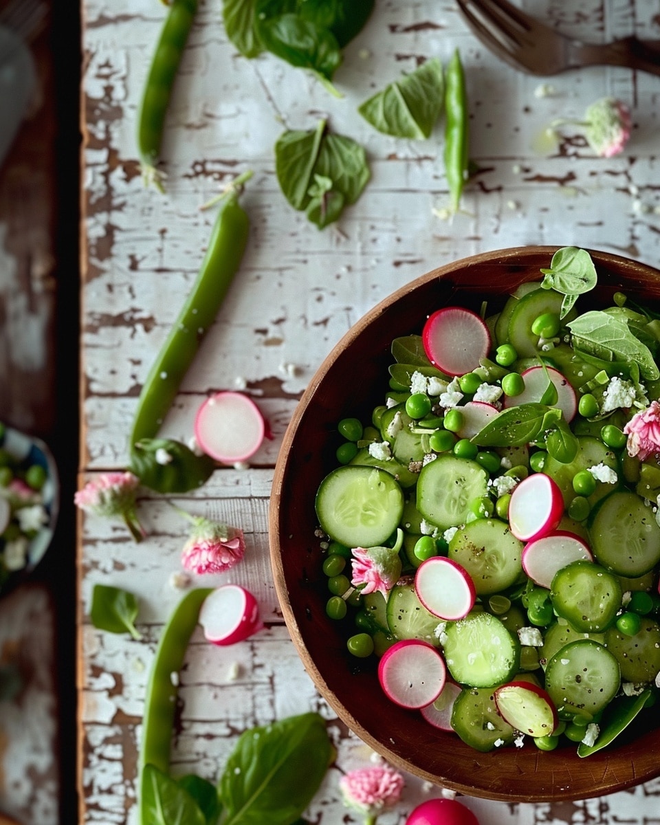 Crunchy Cucumber, Radish & Snap Pea Chopped Salad
