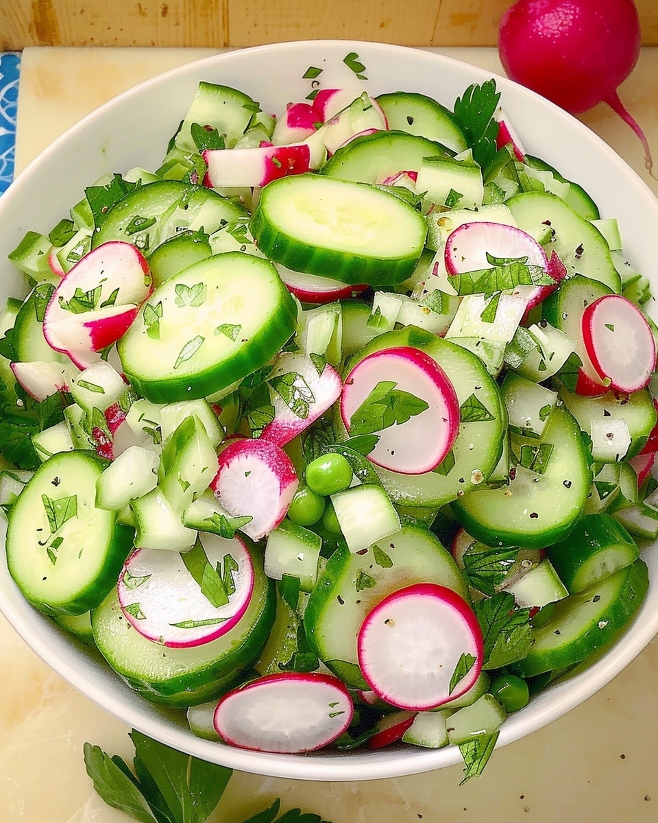 Crunchy Cucumber, Radish & Snap Pea Chopped Salad