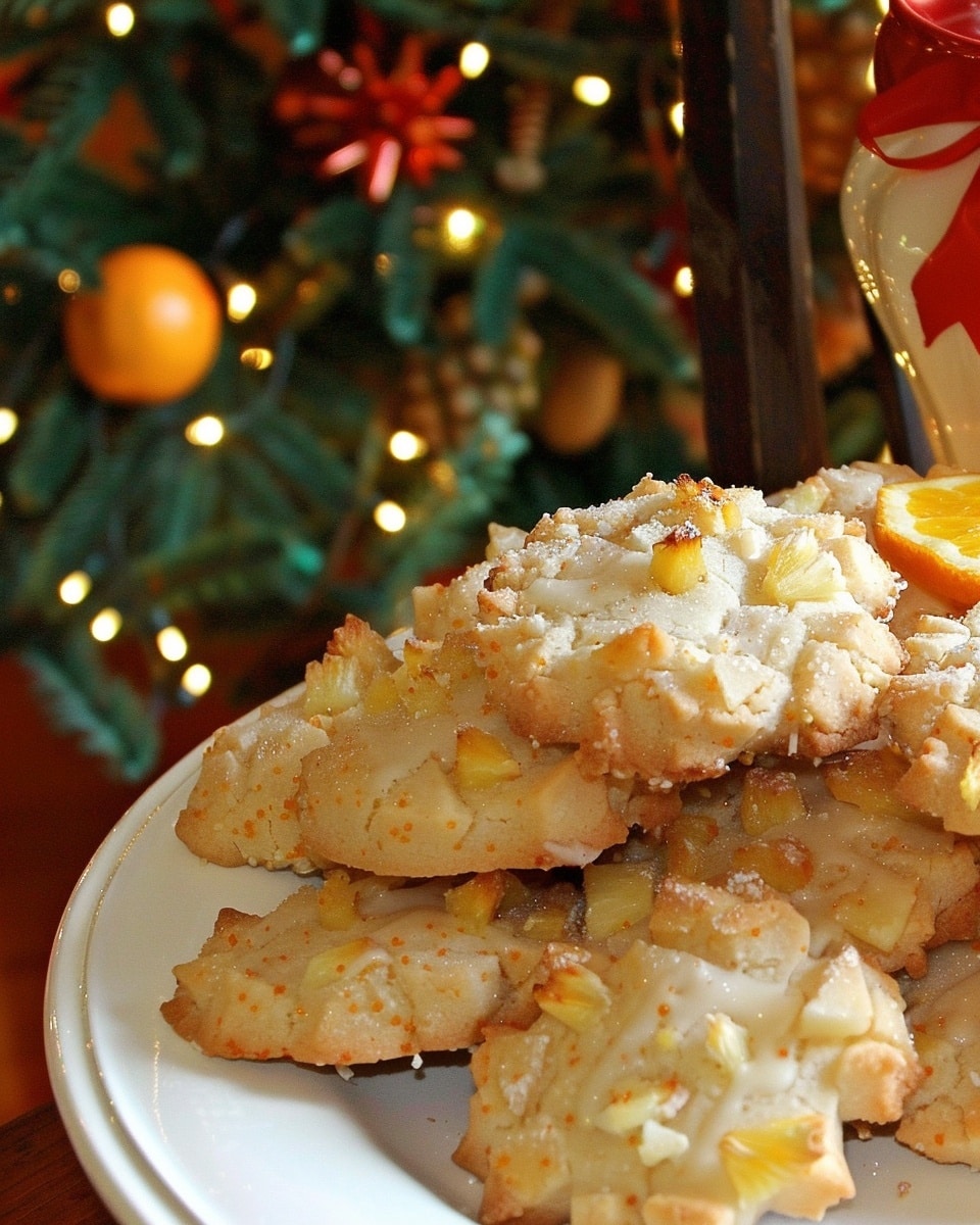 Fluffy Pineapple Cookies with Orange Glaze