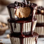 Healthy Frozen Peanut Butter Greek Yogurt Cups with Chocolate Top