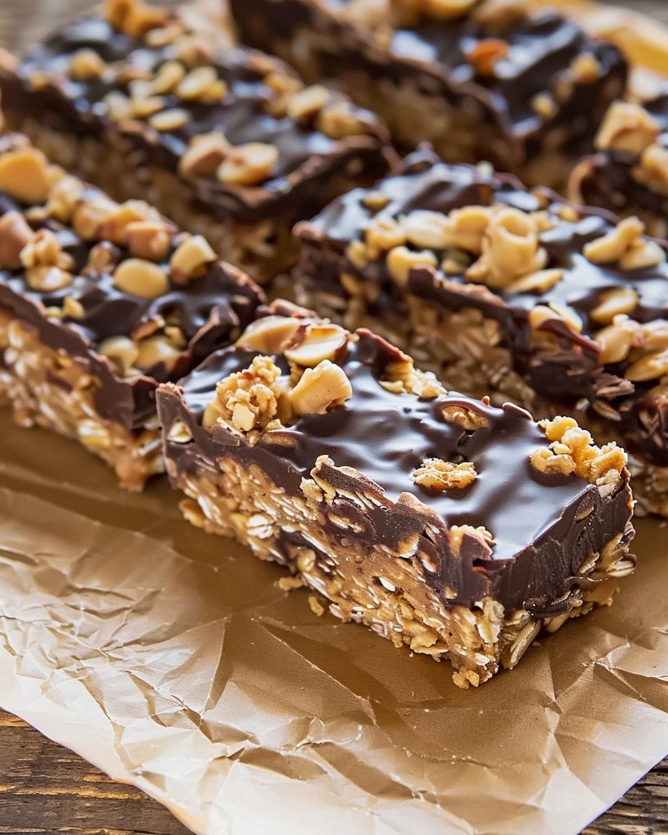Chocolate Peanut Butter Crispy Rice Bars