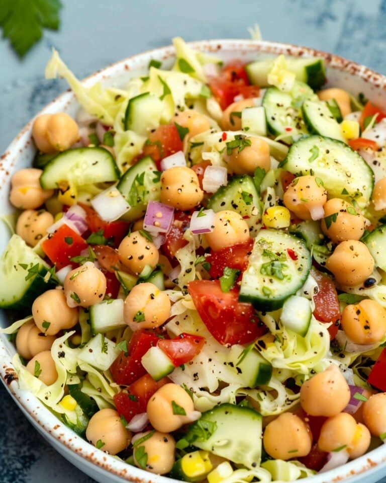 High-Protein Chickpea Cabbage & Cucumber Salad