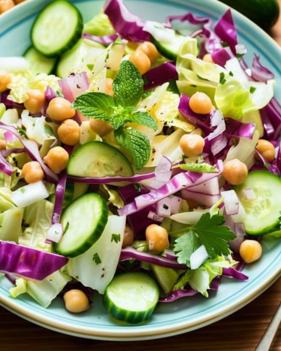 High-Protein Chickpea Cabbage & Cucumber Salad