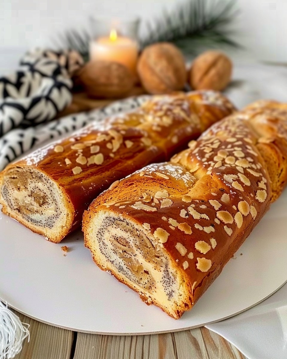 Hungarian Beigli Walnut Poppy Seed Roll Cake