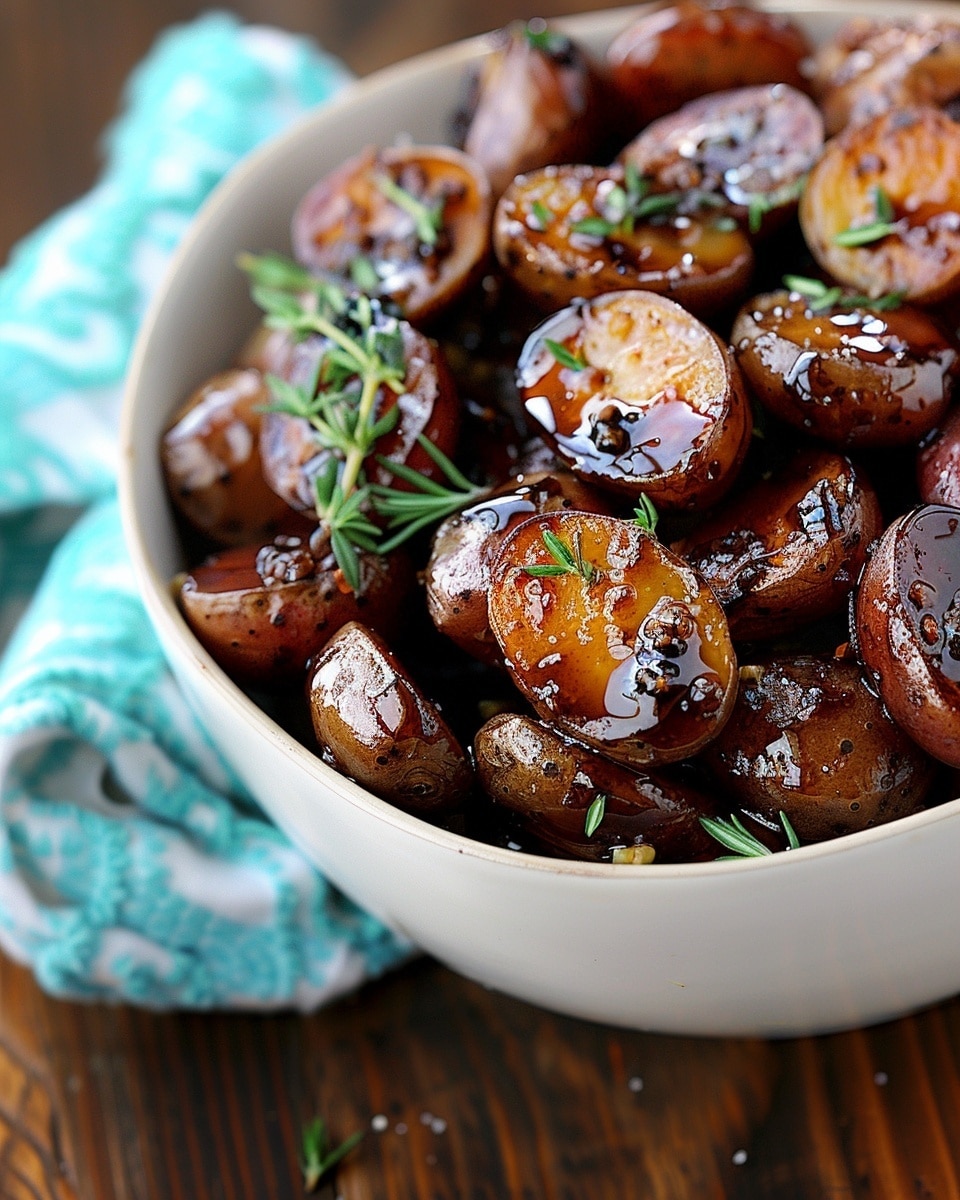Slow Cooker 3-Ingredient Balsamic Glazed Baby Potatoes