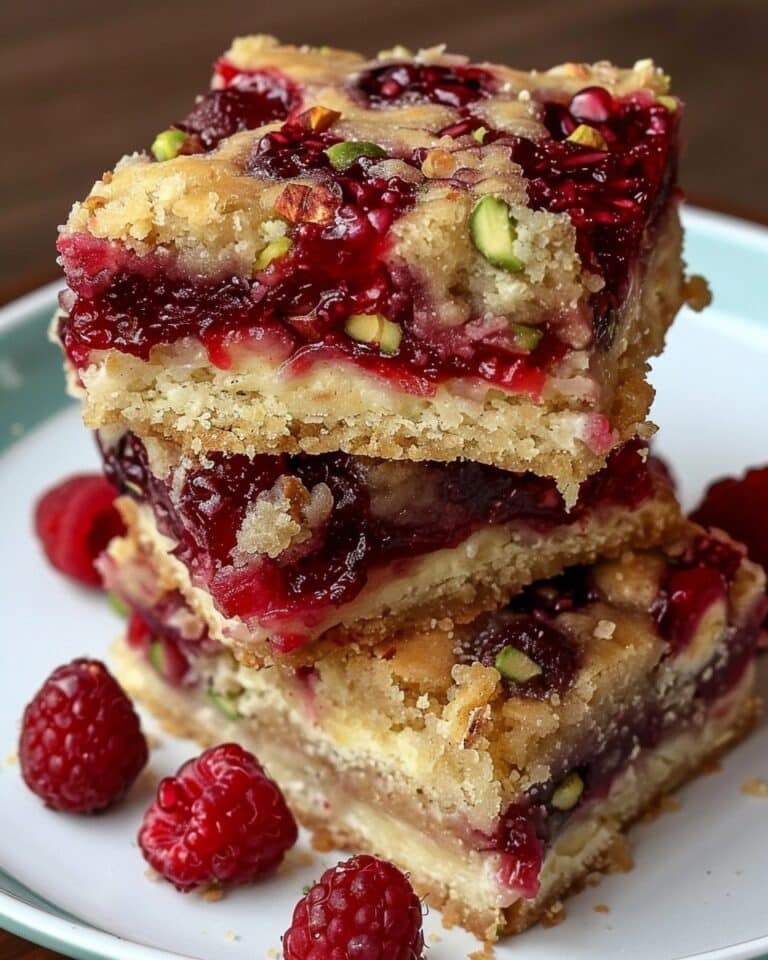 Raspberry Pistachio Cottage Cheese Bars