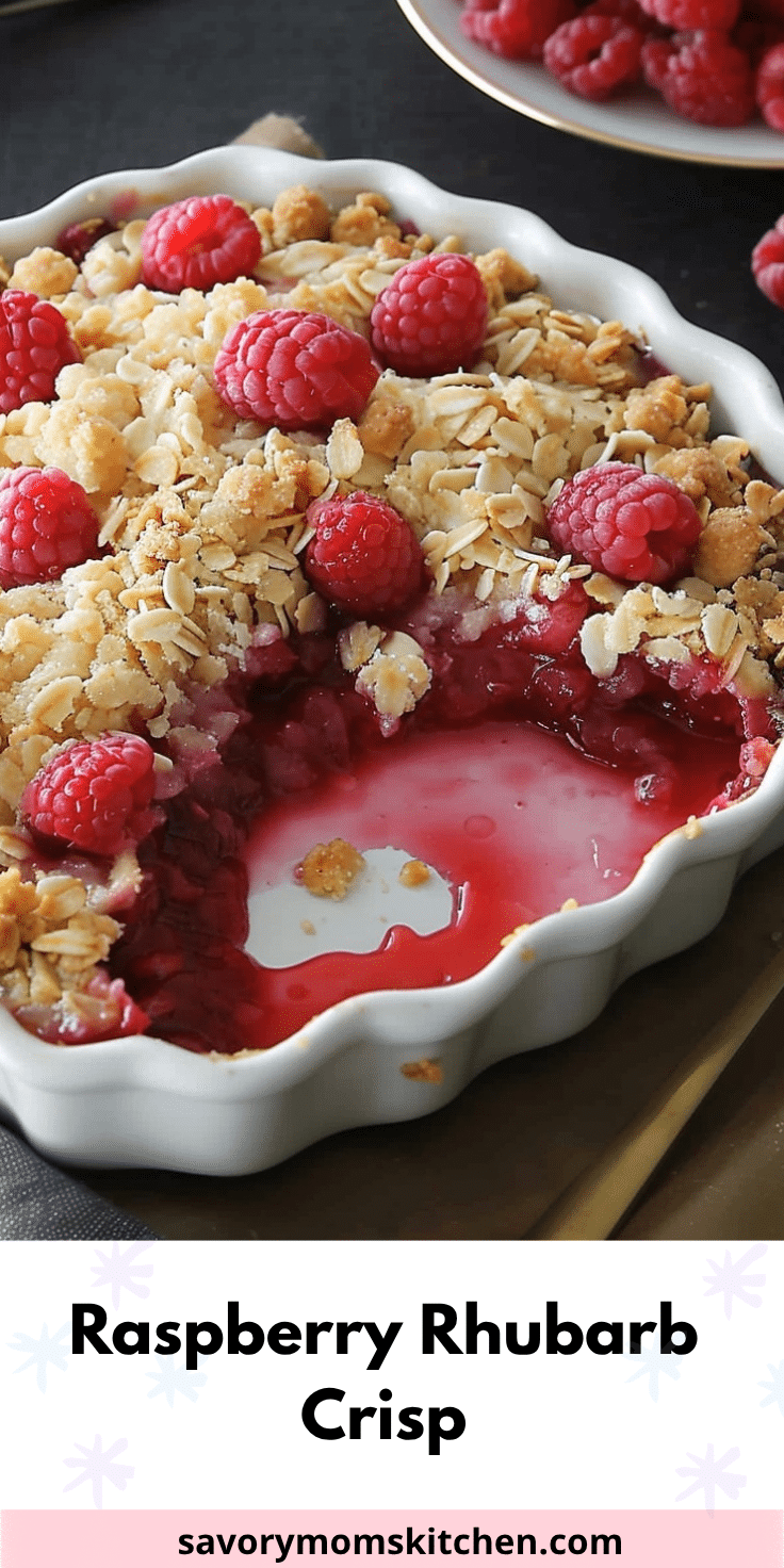 Raspberry Rhubarb Crisp | Savory Mom Kitchen