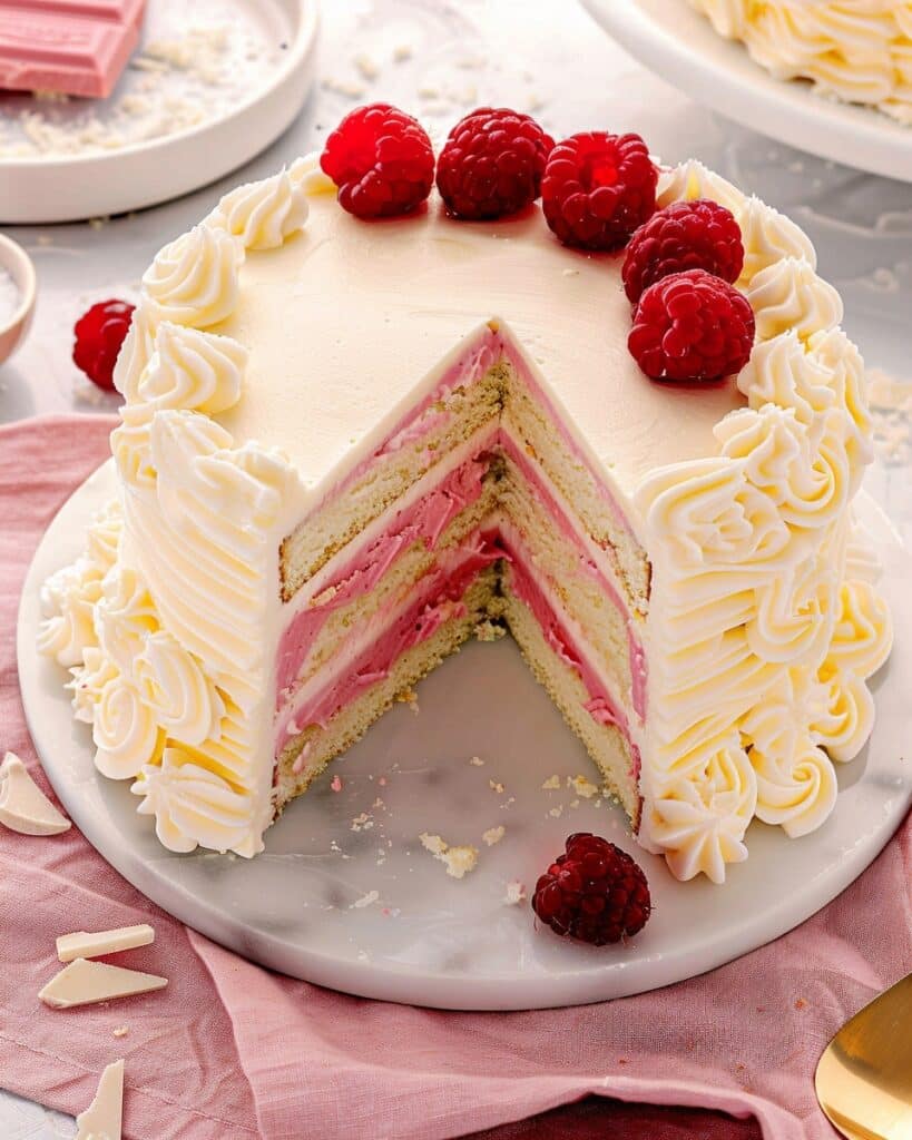 White Chocolate Raspberry Cake