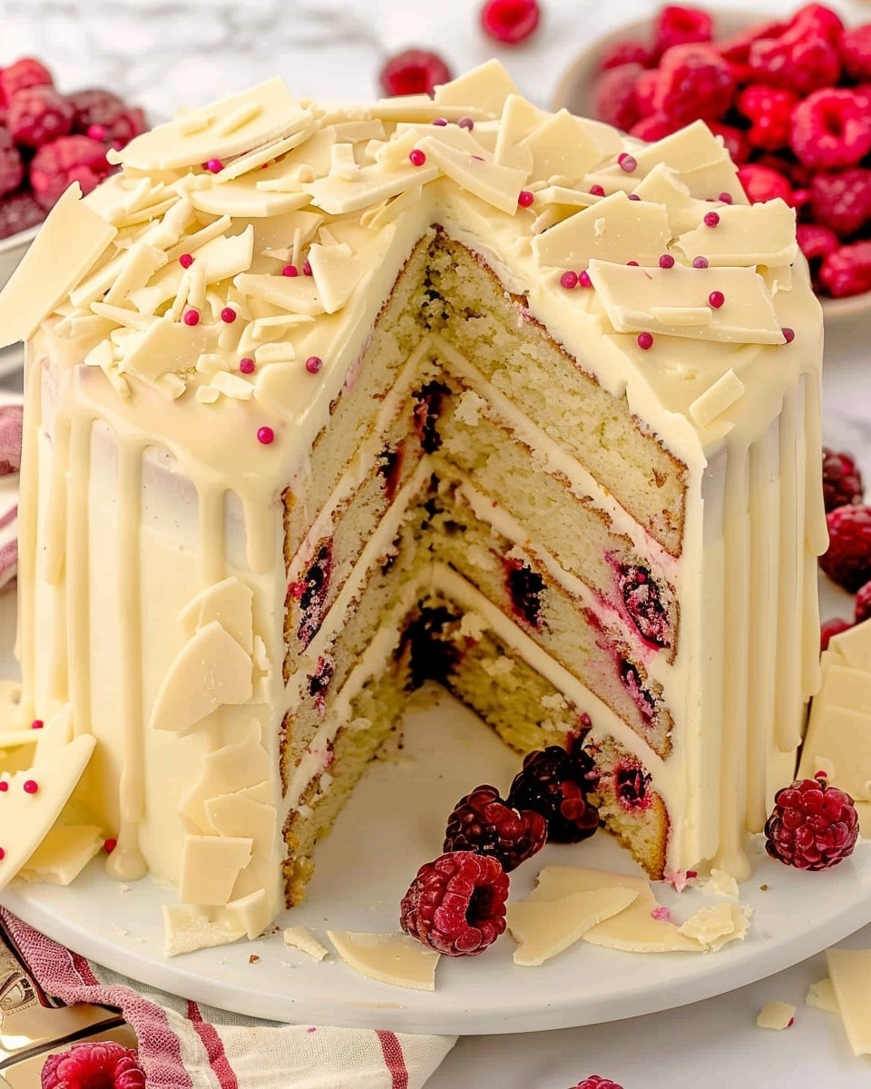 White Chocolate Raspberry Cake