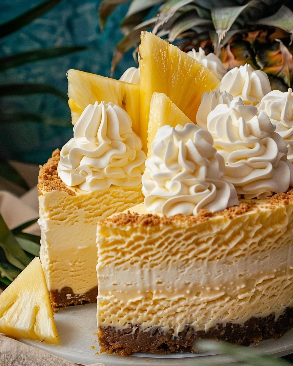 Refreshing No-Bake Pineapple Mousse Cheesecake