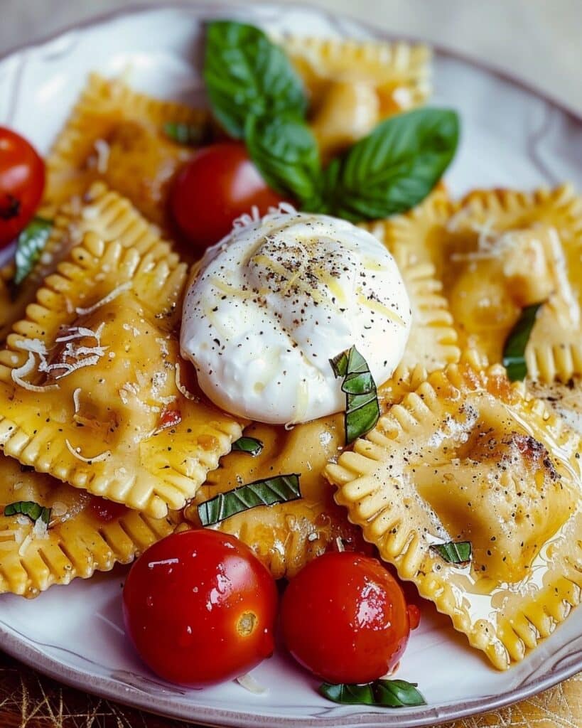 How To Make Ricotta and Lemon Zest Ravioli with Burst Tomatoes and Burrata