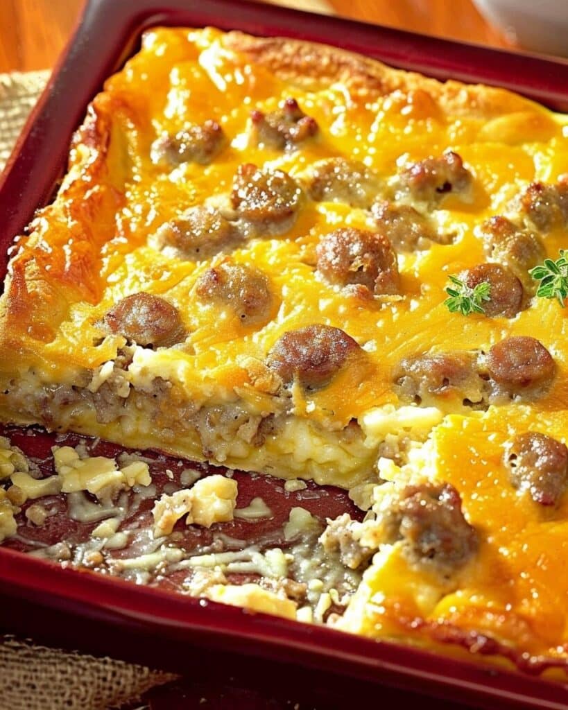 Sausage & Crescent Roll Breakfast Casserole