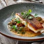 Seared Snapper with Lobster Cream Sauce